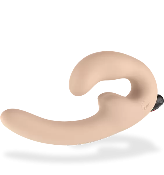 Анатомический страпон Fun Factory Sharevibe, безремневой, со съемной вибропулей, 22 см, бежевый