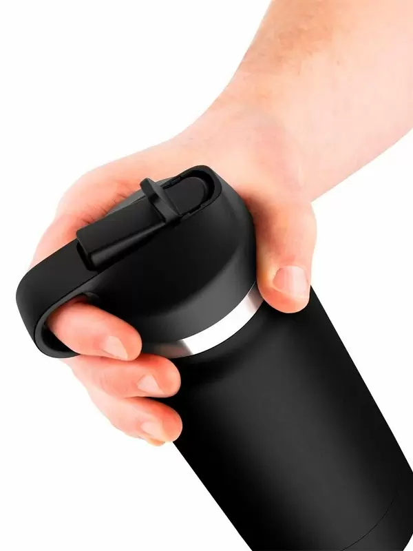 Нереалистичный мастурбатор Pipedream FAP FLASK, 22,8 см, в виде бутылки для воды, чёрный