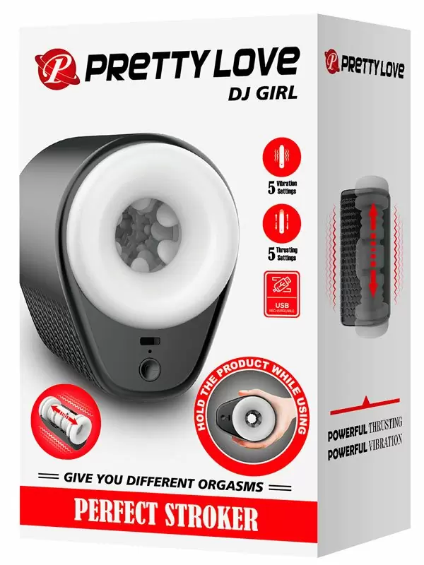 Автоматический вибромастурбатор Baile DJ Girl, с функцией толчков, 13 см, ТПР