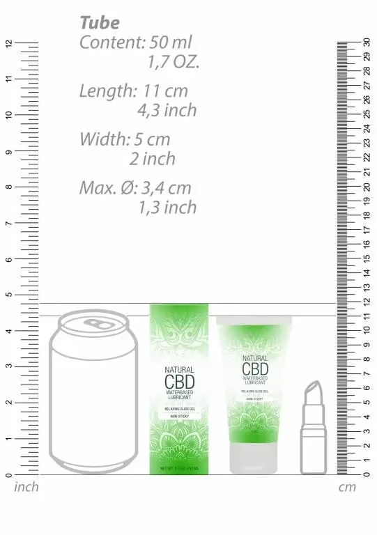 Классический лубрикант Shots toys Natural CBD, на водной основе, с добавлением каннабидиола, 50 мл