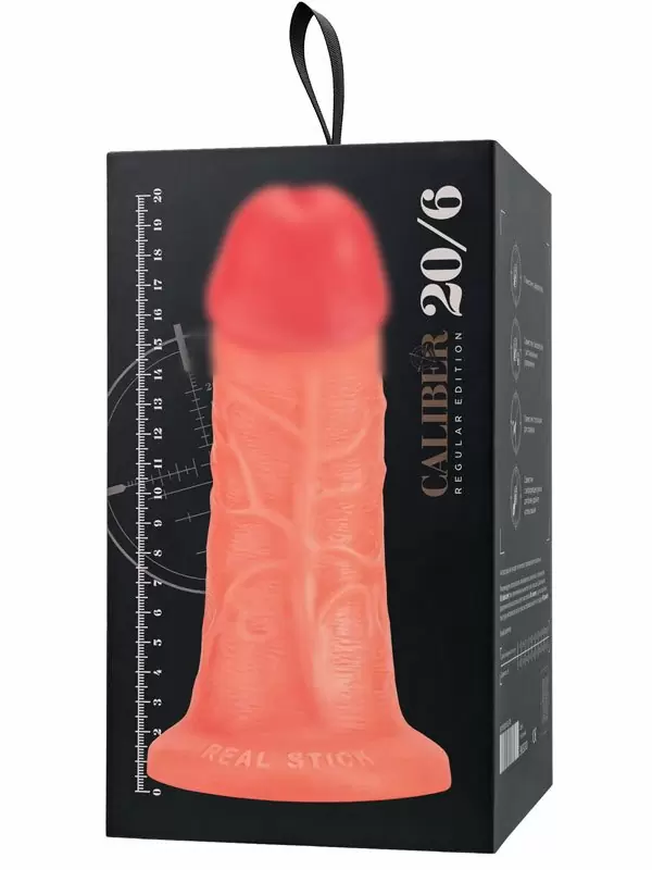 Реалистичный фаллоимитатор TOYFA RealStick CALIBER, 20 см, ПВХ