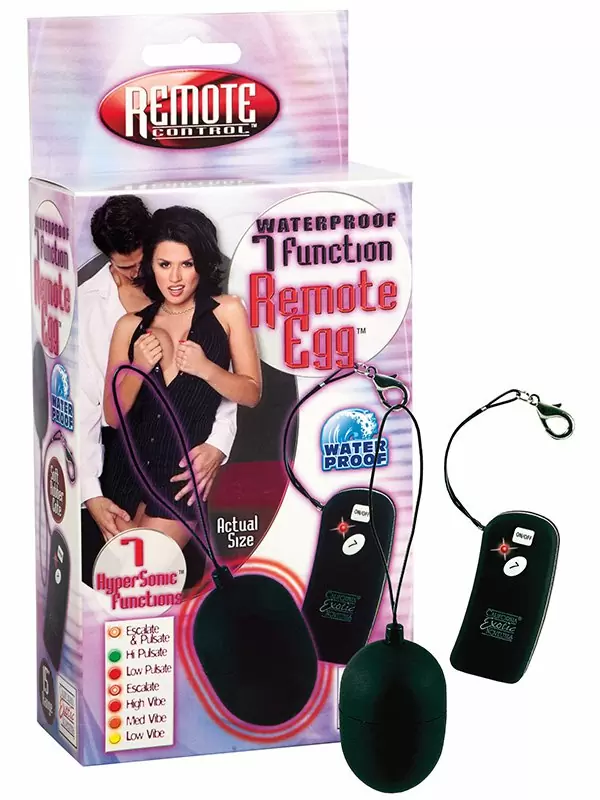 Вибро-яйцо Waterproof 7 Function Remote Egg беспроводное – черный