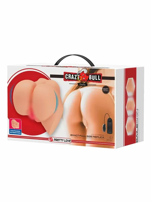 Реалистичный мастурбатор Baile Emilia, мини-полуторс вагина-анус, ТПР, телесный