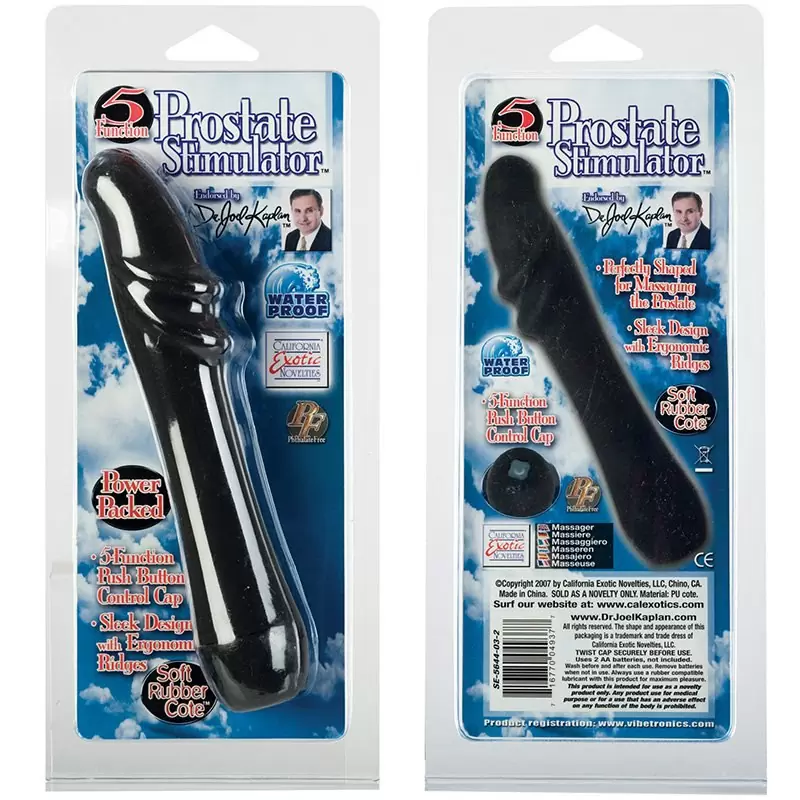 Стимулятор простаты 5-Function Prostate Stimulator с вибрацией – черный