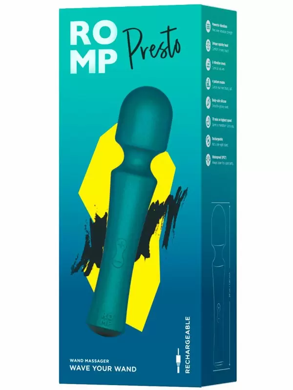 Миниатюрный вибратор Romp Presto, 10 режимов, силикон, синий | Он и Она 18+