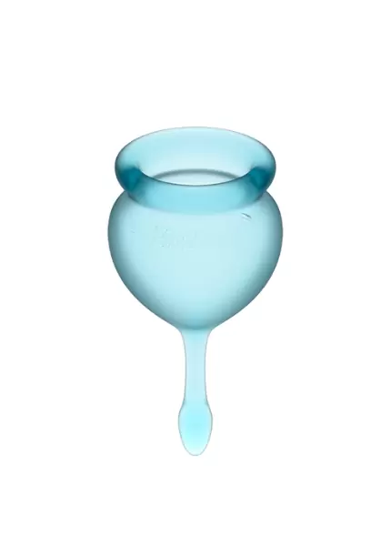 Набор менструальных чаш Satisfyer Feel good Menstrual Cup, 15 и 20 мл, силикон, голубой