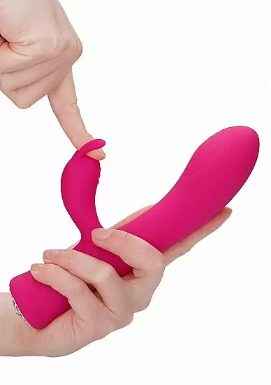 Вибратор-кролик Lux (розовый): 20 см, 10 режимов вибрации, 8500 оборотов/мин, АБС/силикон