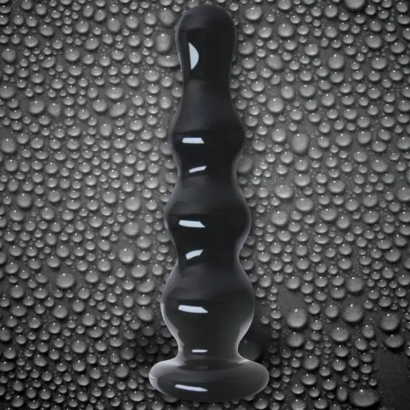 Анальная елочка из стекла Crystal Ripples – черная