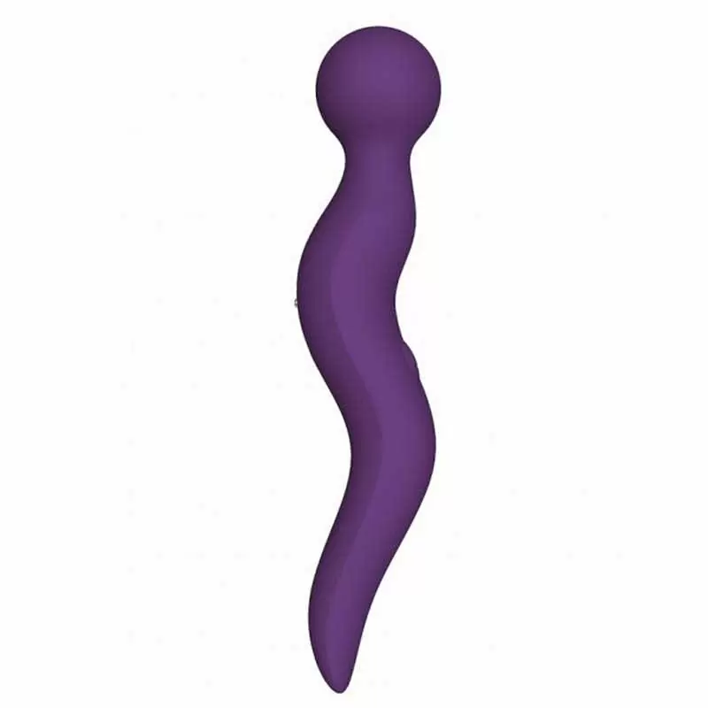 Универсальный вибратор с шаровидной головкой и волнистым стволом Wand Cassi, фиолетовый