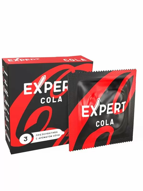 Гладкие презервативы EXPERT Cola, аромат колы, 3 шт