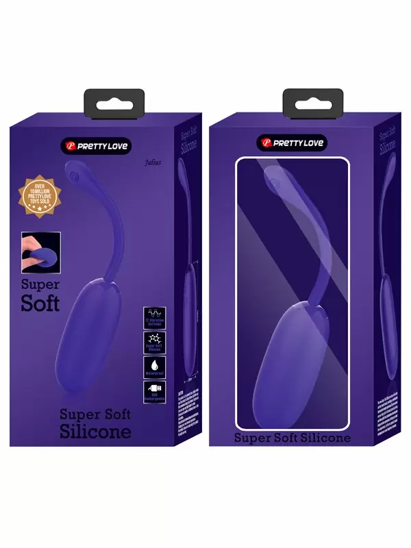 Элегантное виброяйцо Pretty Love Julius, 19,6 см, 12 режимов, силикон, фиолетовое