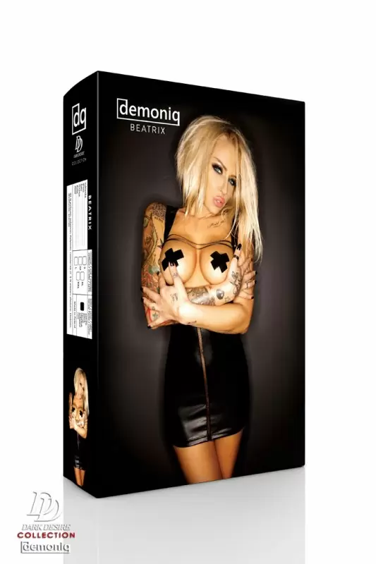 Горячее платье из матовой кожи с обнаженной грудью Demoniq Beatrix – L