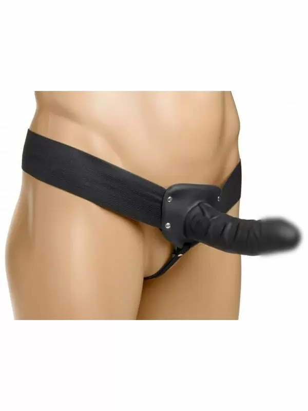 Полый фаллопротез Erection Assist, 15,2 см, силикон, черный