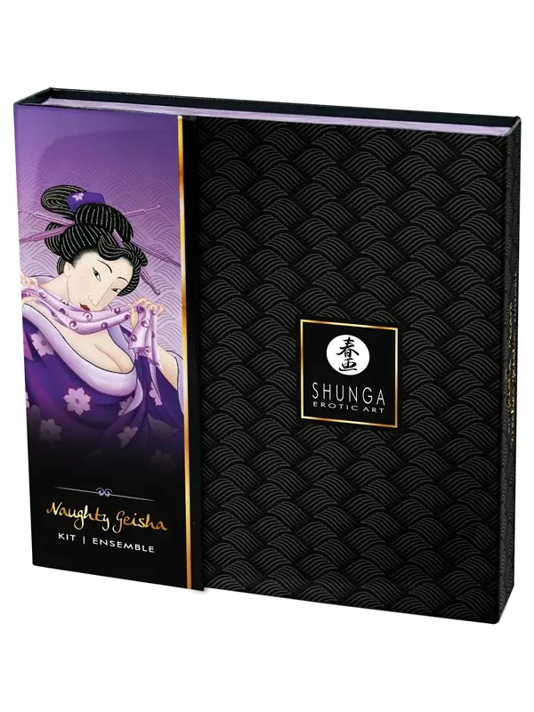 Подарочный набор Shunga Naughty Geisha, 5 предметов: возбуждающие крема, лубрикант, вибропуля 10 скоростей