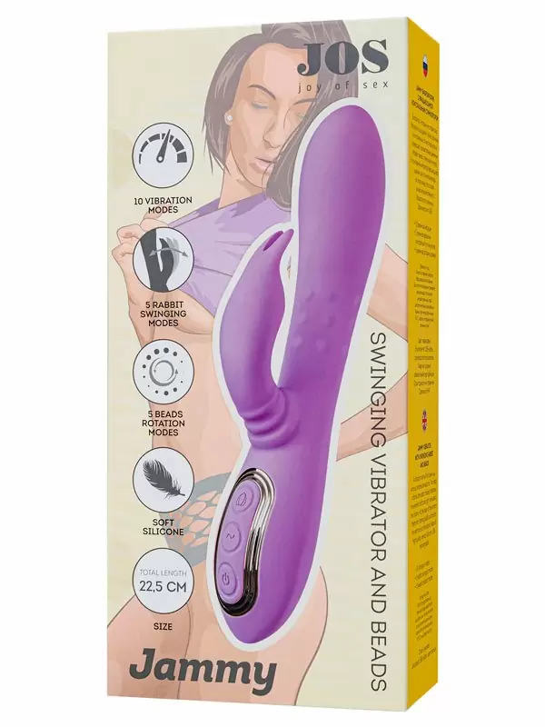 Инновационный вибратор-кролик JOS Jammy, с вращающимся клиторальным стимулятором, 22,5 см, силикон