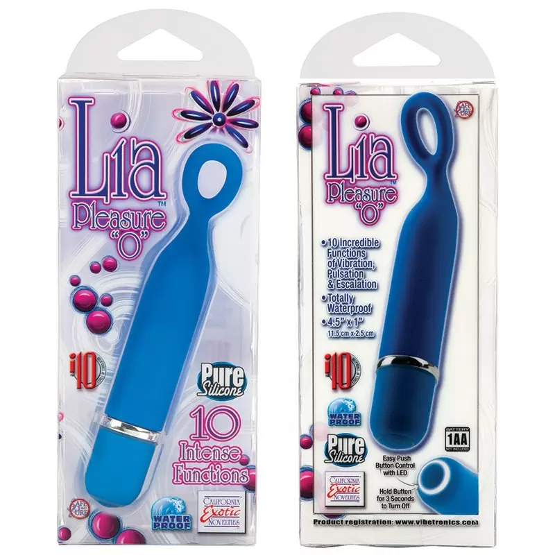 Мини-вибромассажер Lia Pleasure “O” водонепроницаемый – голубой