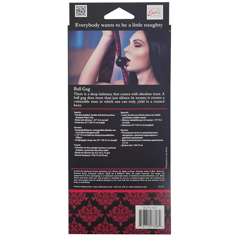 Кляп Scandal Ball Gag с атласными лентами 