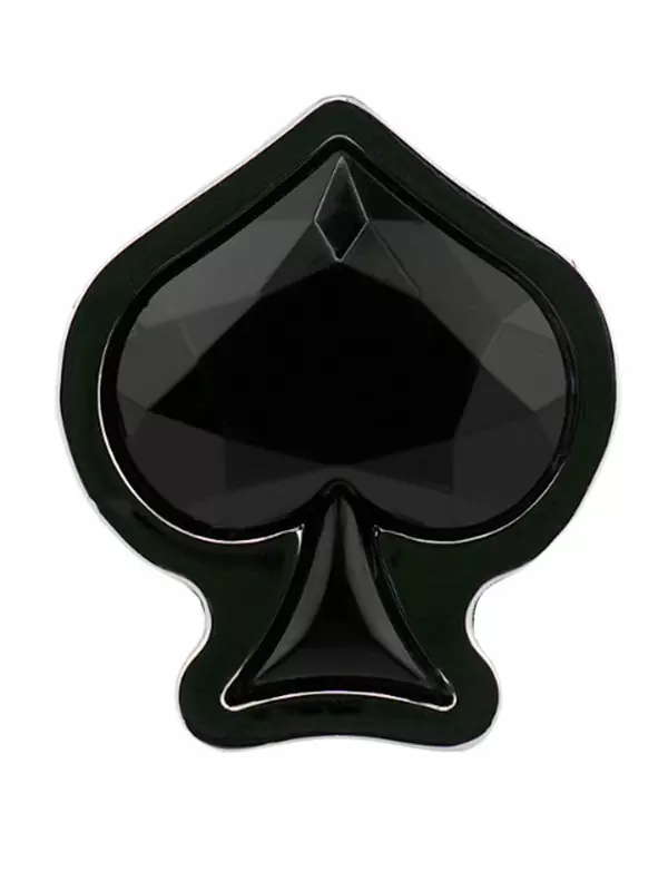 Набор из серебряной анальной пробки и четырех кристаллов в форме мастей (Small)