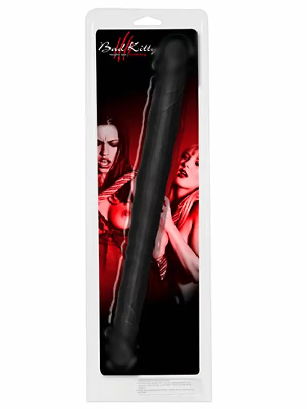 Реалистичный фаллоимитатор Double Dong Black, двусторонний, 40 см, силикон, черный