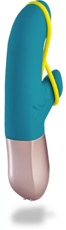 Инновационный вибратор-кролик Fun Factory Amorino, с эластичной лентой, 6 режимов, бирюзовый