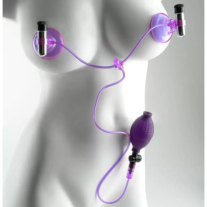 Вибро-помпы для сосков Vibrating Nipple Super Suck-hers – розовый