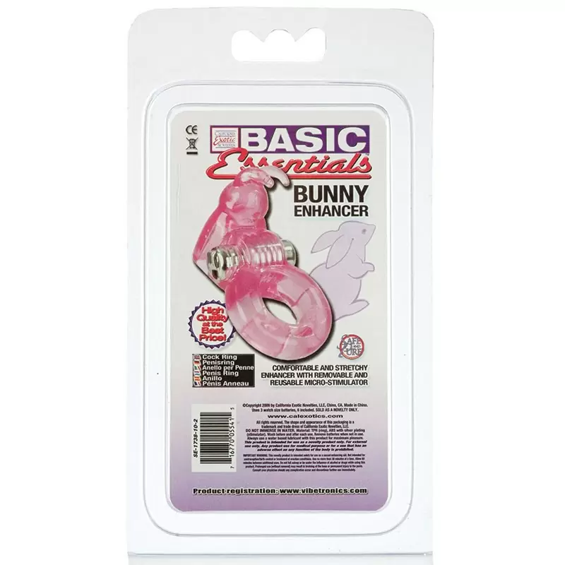 Вибро-зайчик на пенис Basic Essentials Bunny Enhancer – розовый