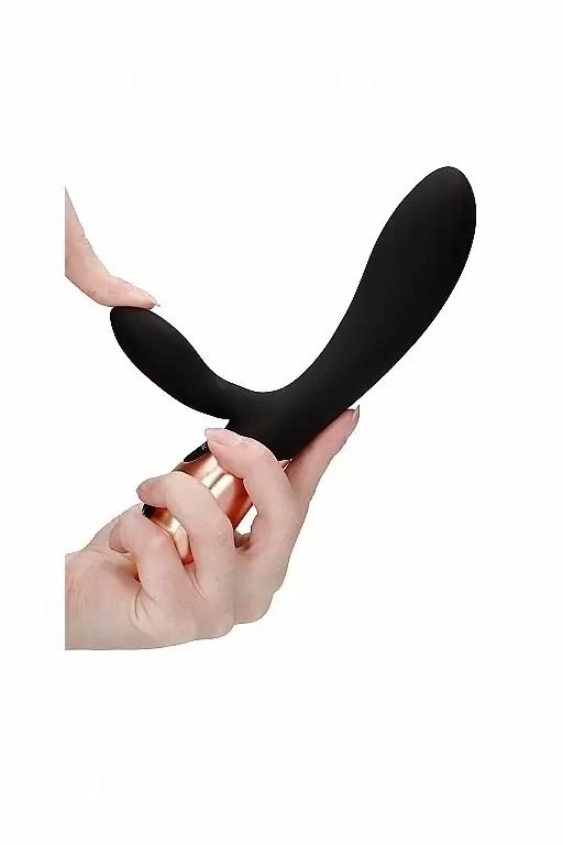 Вибратор-кролик с функцией нагрева Exquisite (черный): 20.5 см, 10 режимов вибрации, АБС/силикон