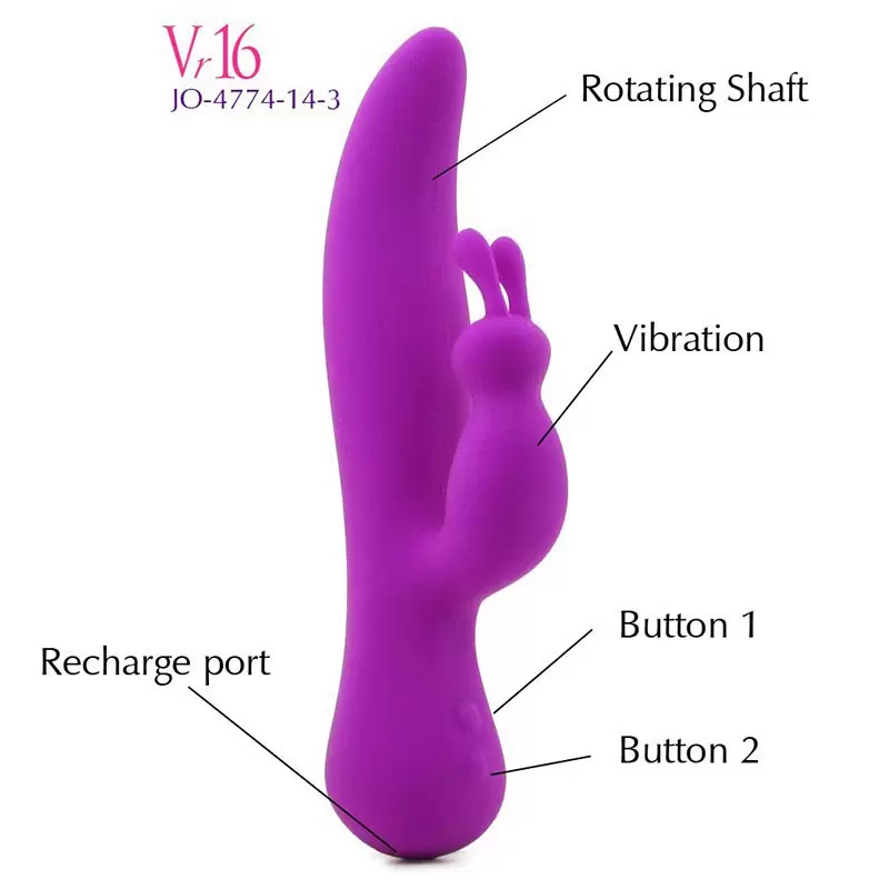 Вибромассажер Vanity Vr16 со стимулятором клитора в форме кролика  – фиолетовый
