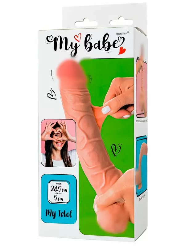 Реалистичный фаллоимитатор My Babe by RealStick My Idol, TPE, 28,5 см, телесный
