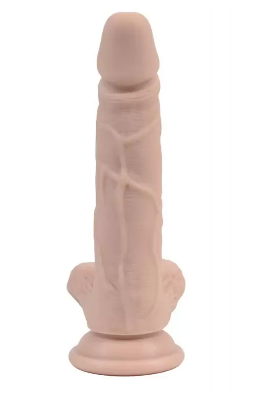 Реалистичный фаллоимитатор с мошонкой Real Man на присоске 17,5 х 3,5 см – телесный