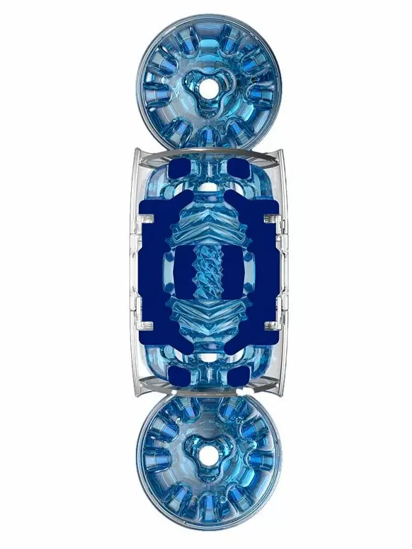 Нереалистичный мастурбатор Fleshlight Quickshot Turbo Blue Ice, структуру Turbo Tech, 11 см, ТПЕ