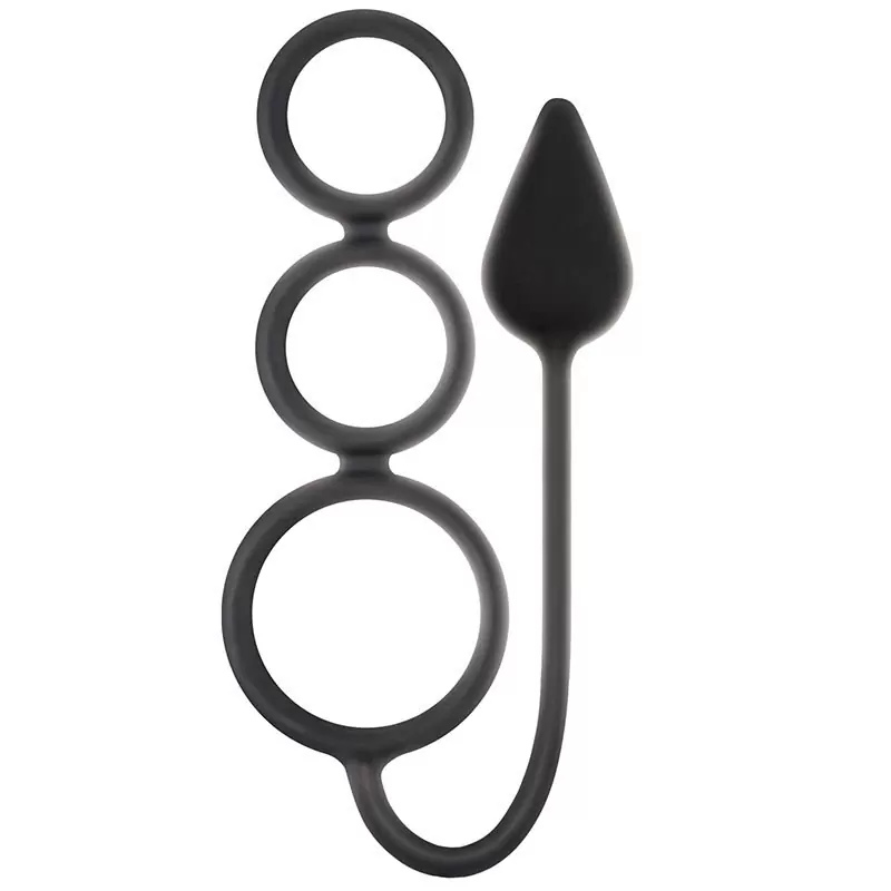 Маленькая анальная пробка Renegade 3 Ring Circus Small с тремя кольцами – черный