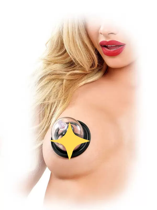 Вакуумные помпы для сосков Deluxe Vibrating Nipple Pleasure Cups с вибрацией - прозрачный