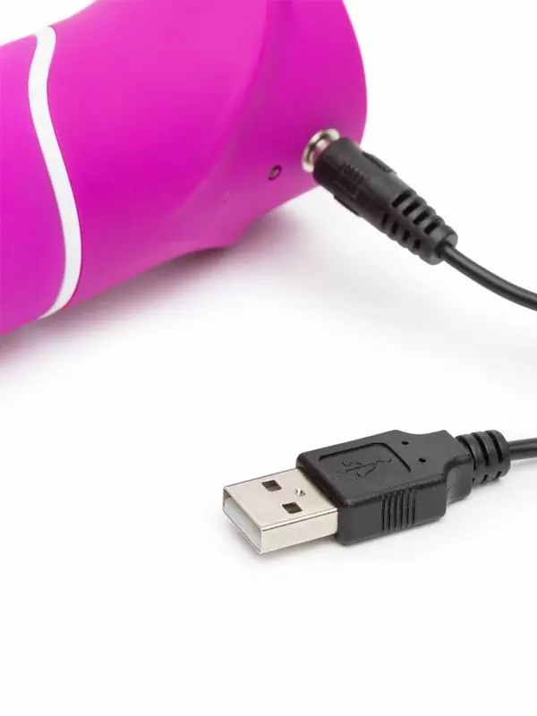 Яркий вибратор-кролик Happy Rabbit Curve Power Motion, два мотора, 24,2 см, фиолетовый