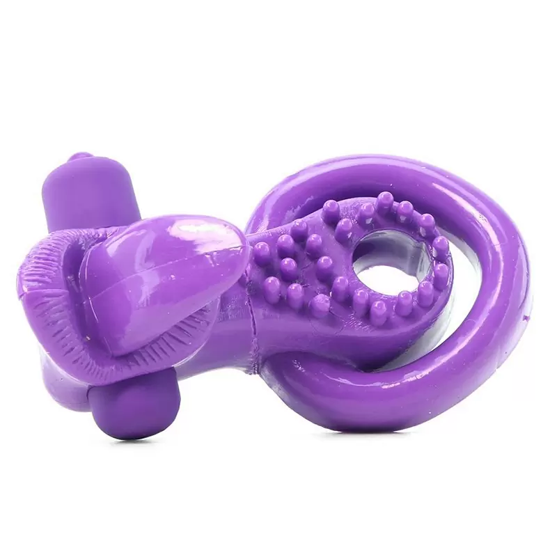 Эрекционное кольцо на пенис и мошонку Lovely Licks Couples Ring с вибрацией – фиолетовый