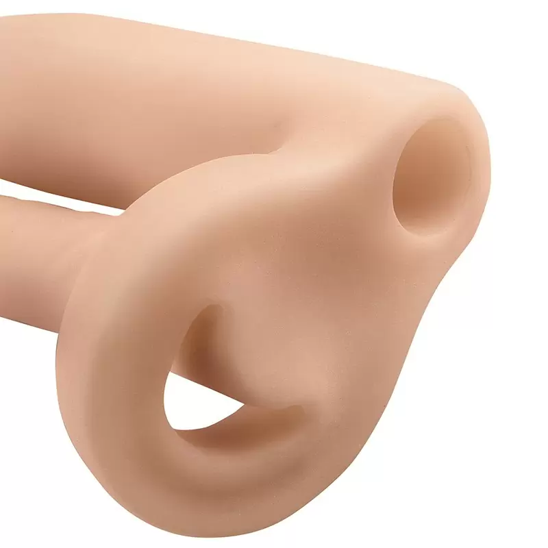 Насадка увеличитель Double Trouble Girth Gainer для двойного проникновения – телесная