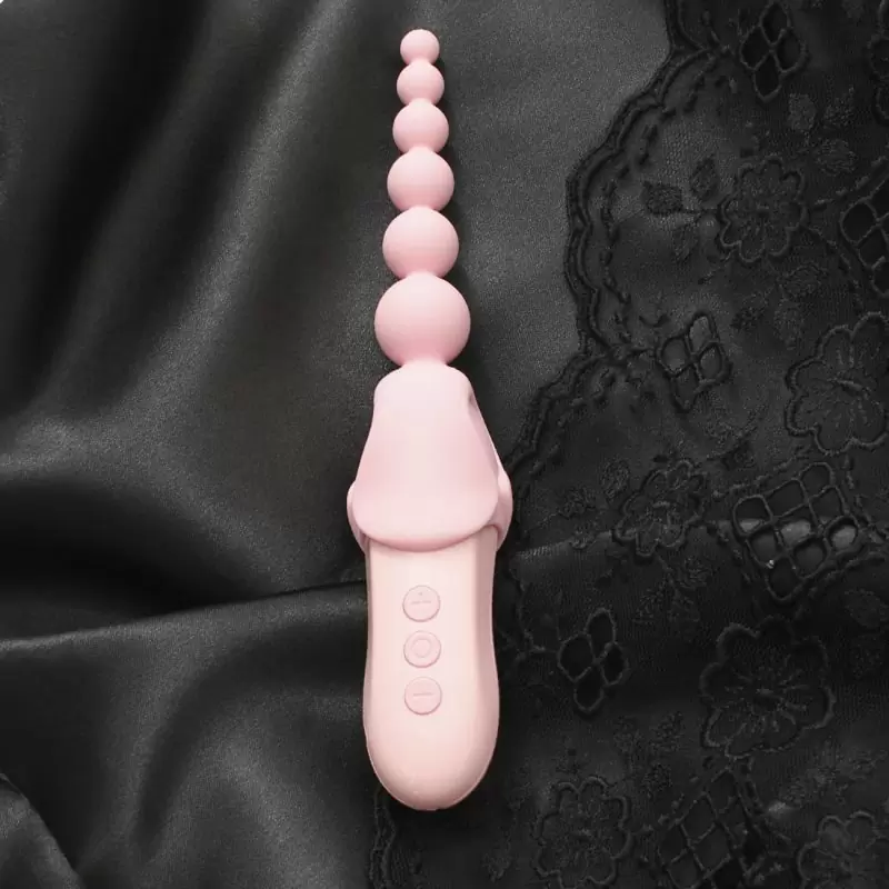 Вибростимулятор Ecstasy со сменными насадками - розовый