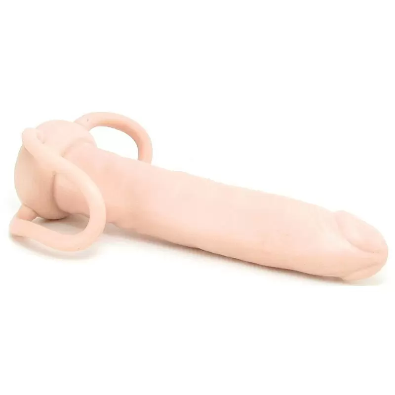 Насадка для двойного проникновения Accommodator Dual Penetrators, 13 см, ТПР, телесный