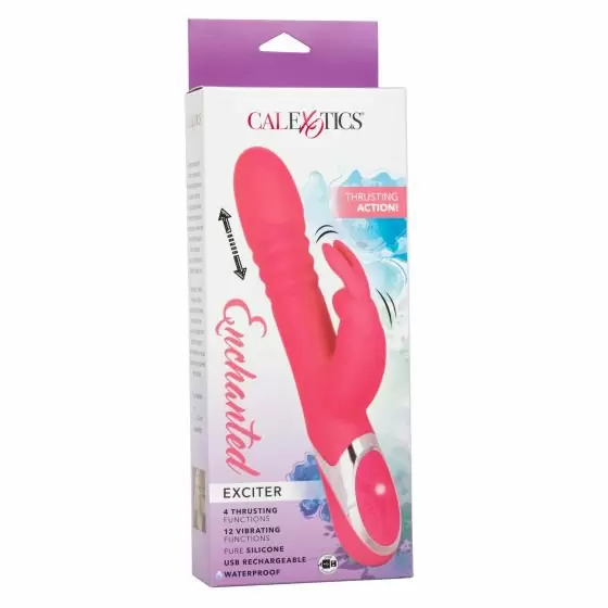 Рельефный вибратор-кролик Enchanted Exciter, с функциями ротации и толчков, 20 режимов, 12,75 см, розовый