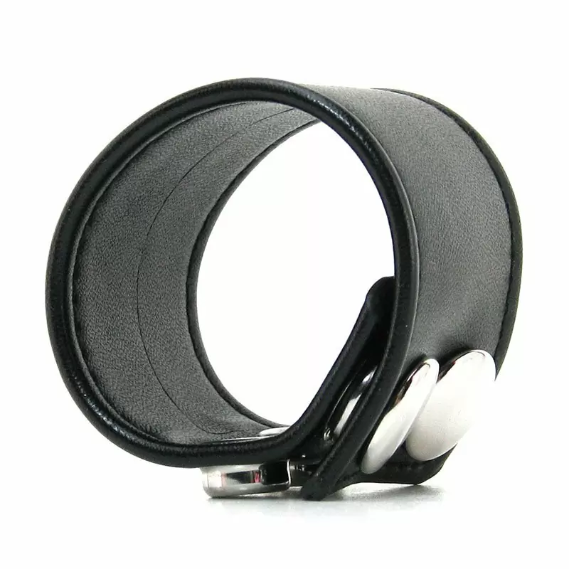 Хомут-утяжка для мошонки Snap Ball Stretcher на клепках – черный