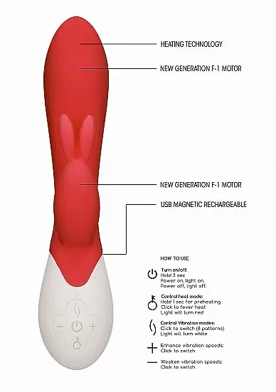 Вибратор-кролик с функцией нагрева Flame Rechargeable Heating G-Spot Rabbit