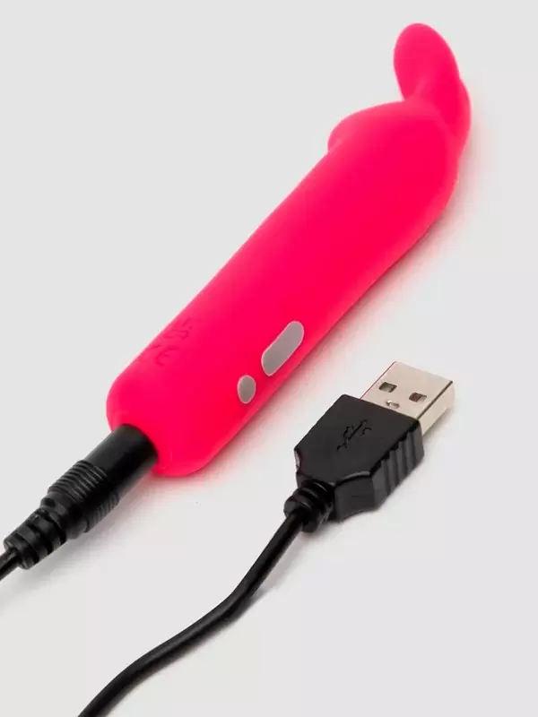 Яркая вибропуля Happy Rabbit, 11,3 см, силикон, розовая