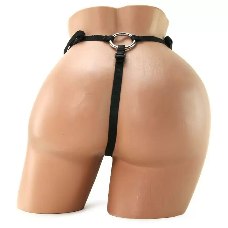 Плюшевые трусики-стринги для страпона Black Velvet Bikini Strap-On – черный