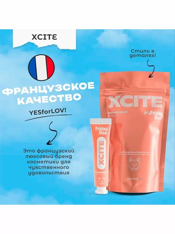 Интимный гель Friday Bae XCITE, возбуждающий, клубника, 15 мл