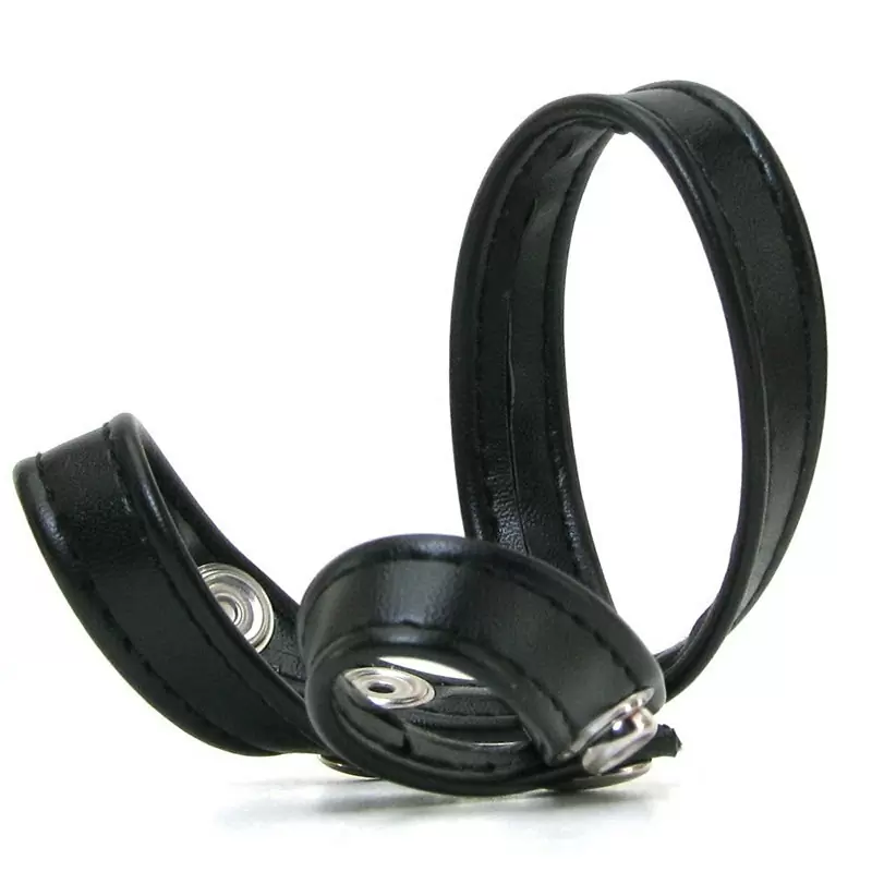 Разделитель мошонки из искусственной кожи на клепках 8 Style Ball Divider – черный