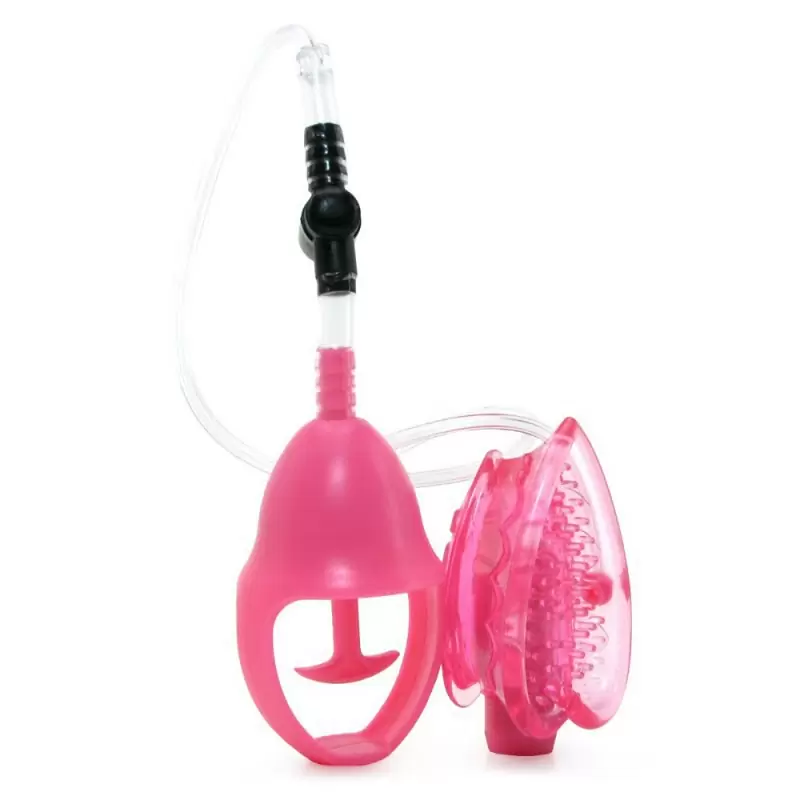 Вакуумная помпа Vibrating Mini Pussy Pump с вибрацией – розовый