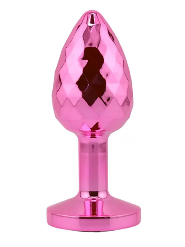 Розовая алюминиевая текстурная анальная пробка Small