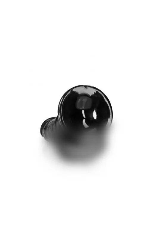 Реалистичный фалоимитатор Curved Realistic Dildo Balls Suction Cup, 15,5 см, ПВХ, черный
