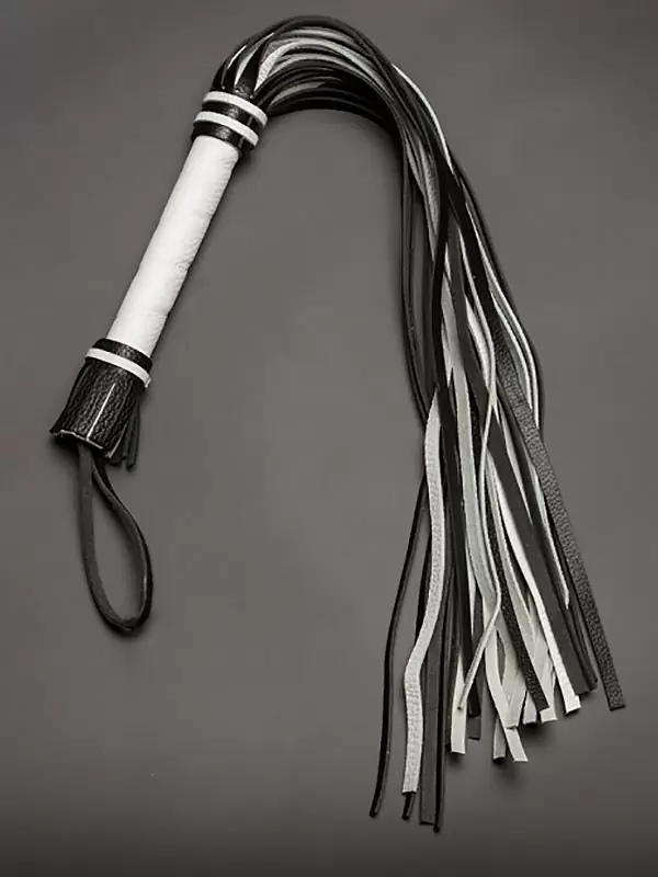 Гладкая плеть Sitabella из натуральной кожи – черно-белый