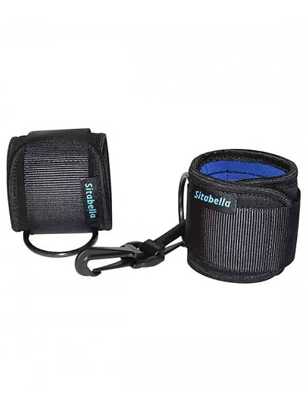 Неопреновые наручники Sitabella на липучке с карабином – черный